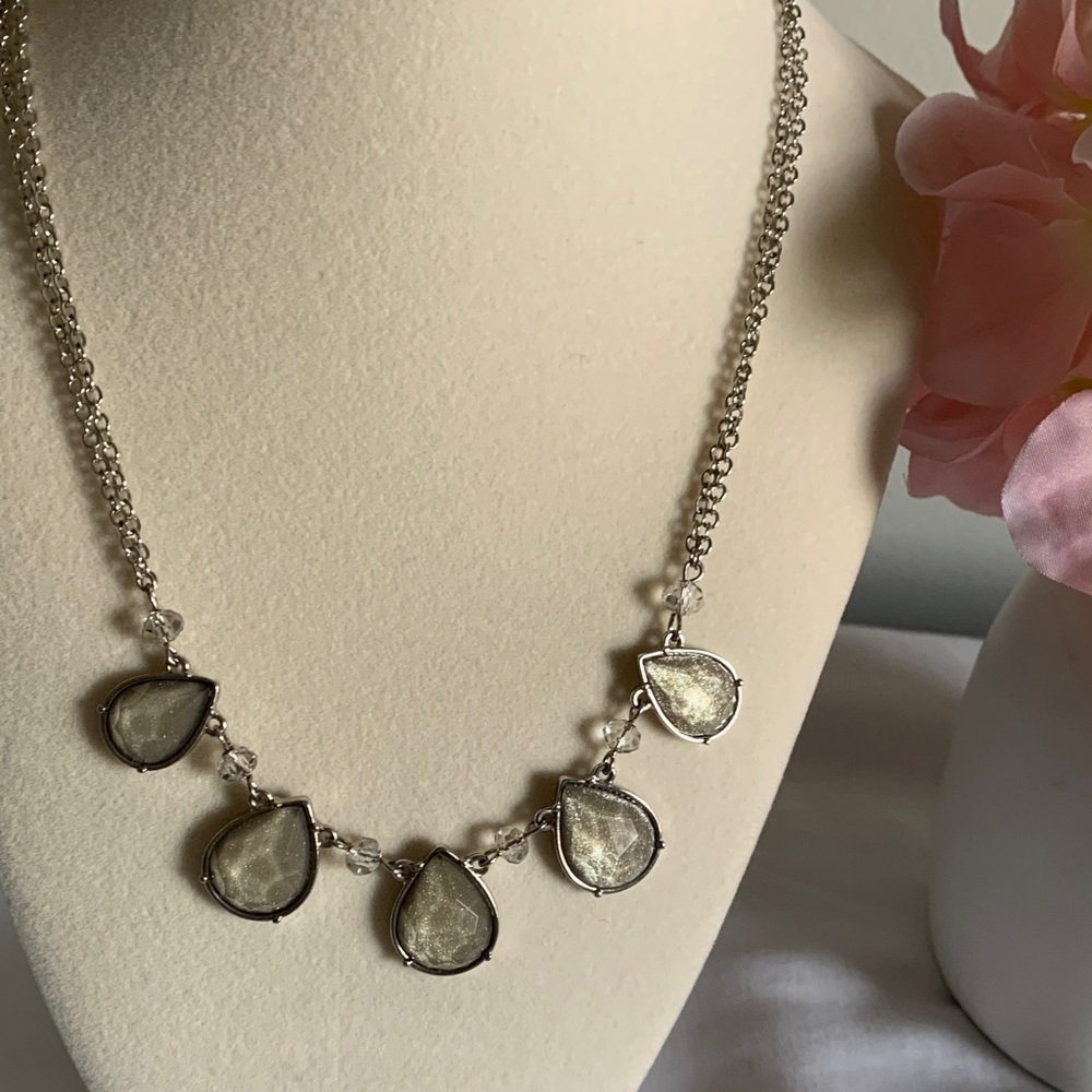 LOFT Silver Teardrop Pendant Necklace - Picture 5 of 6
